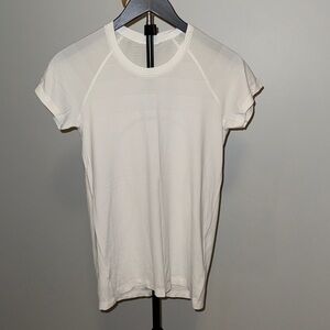 lululemon athletica White Short Sleeve Ribbed Crew Tee